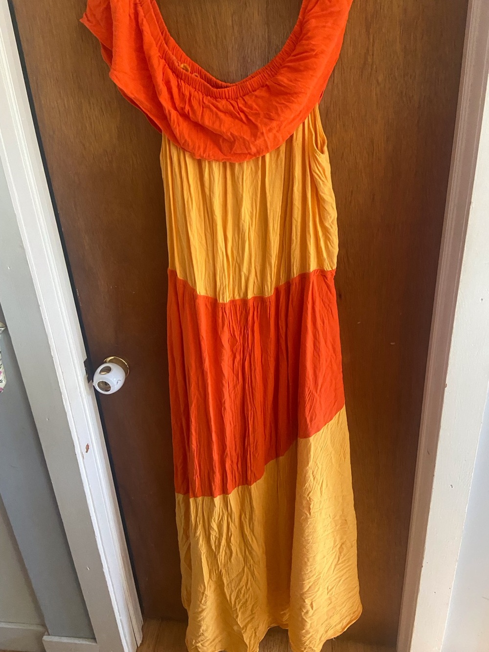 City Chic Tiered Orange and Yellow Maxi Dress Size XXL 24
